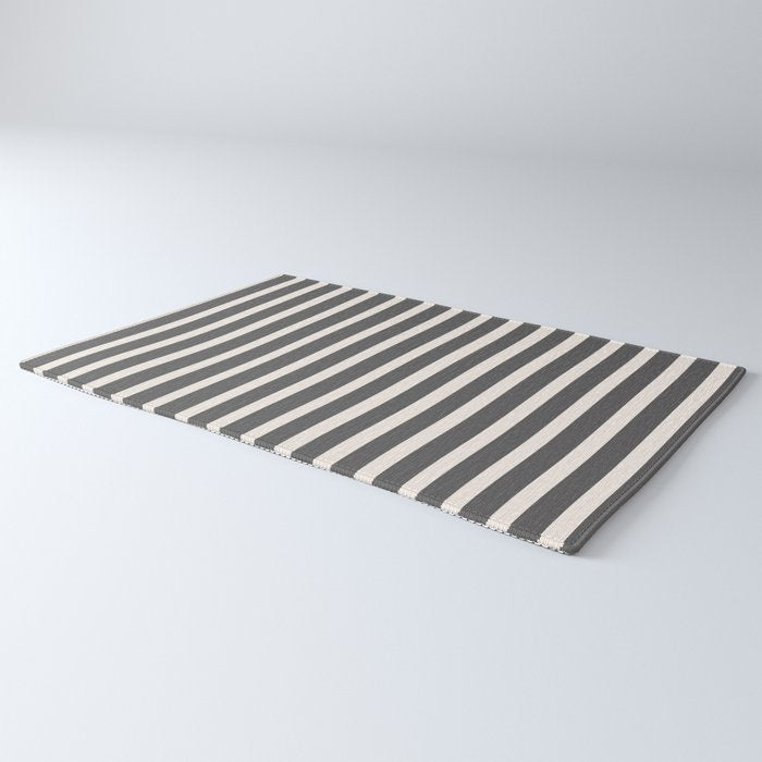 Charcoal and Cream Stripes Rug Gallery Image 3