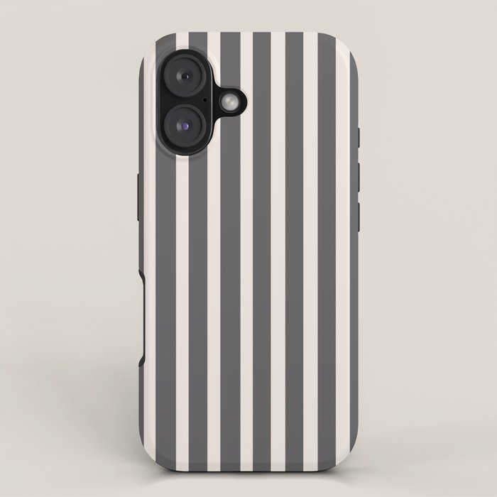 Charcoal and Cream Stripes iPhone Case Gallery Image 1