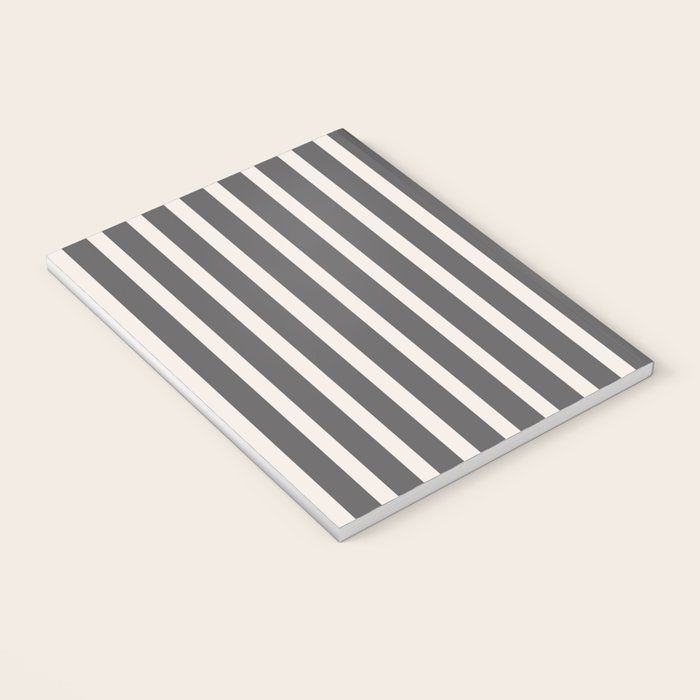 Charcoal and Cream Stripes Notebook Gallery Image 3