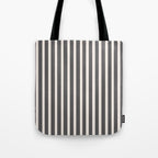 Charcoal and Cream Stripes Tote Bag Gallery Image 1