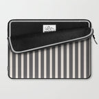 Charcoal and Cream Stripes Laptop Sleeve Gallery Image 2