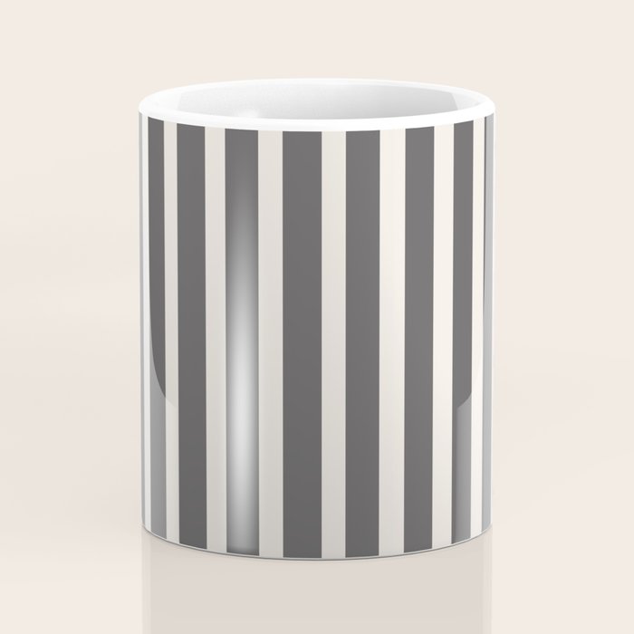 Charcoal and Cream Stripes Coffee Mug Gallery Image 4