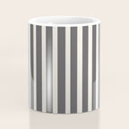 Charcoal and Cream Stripes Coffee Mug Gallery Image 4