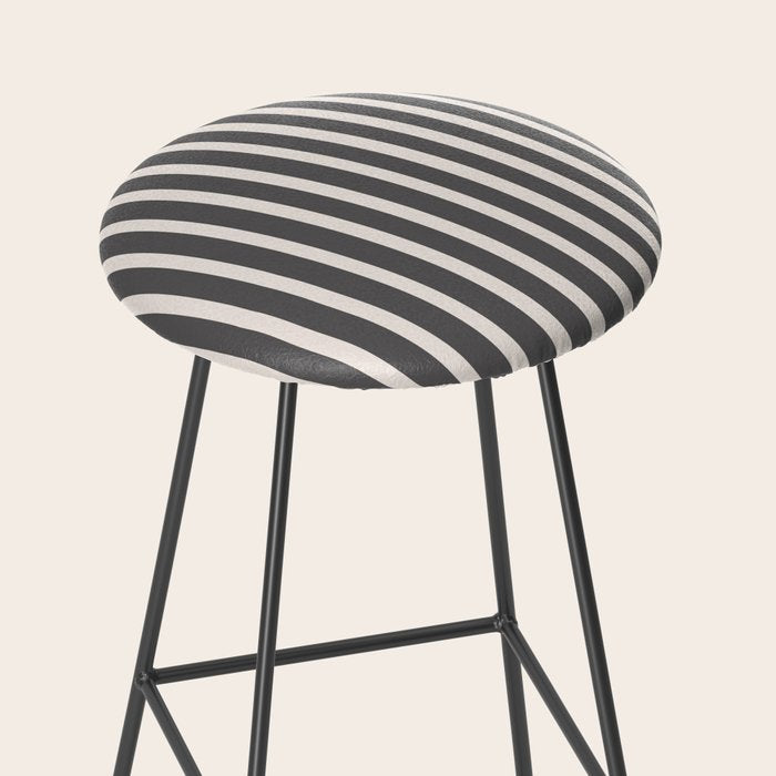 Charcoal and Cream Stripes Stool Gallery Image 2