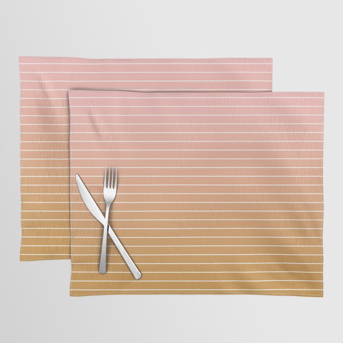Ombre Arch XIII Pastel Sunset Gradient Modern Geometric Lines Placemat Gallery Image 1