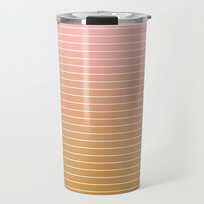 Ombre Arch XIII Pastel Sunset Gradient Modern Geometric Lines Travel Mug Gallery Image 1