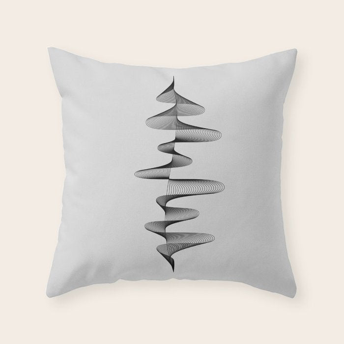 Abstract 80s Soundwave Art Music Audio black and white Musical design home wall bedroom decor Art Pr Throw Pillow Gallery Image 6