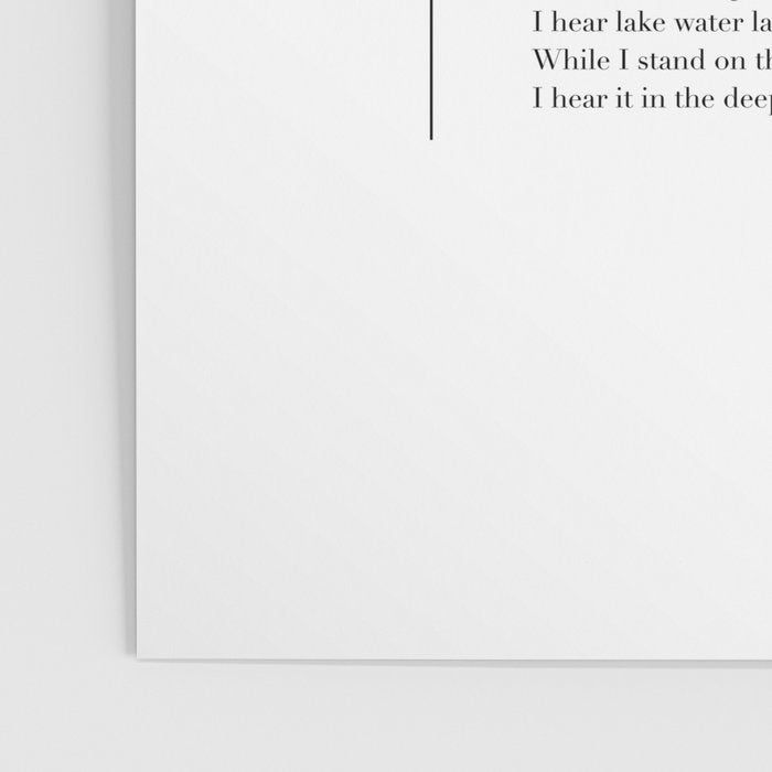 The Lake Isle of Innisfree by William Butler Yeats Poster Gallery Image 3