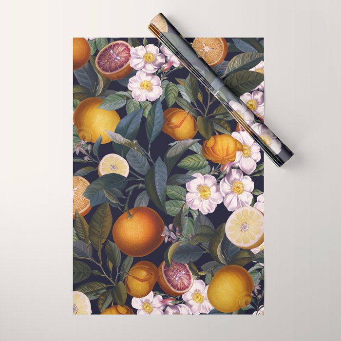 Juicy Lemons - Night Wrapping Paper Gallery Image 1