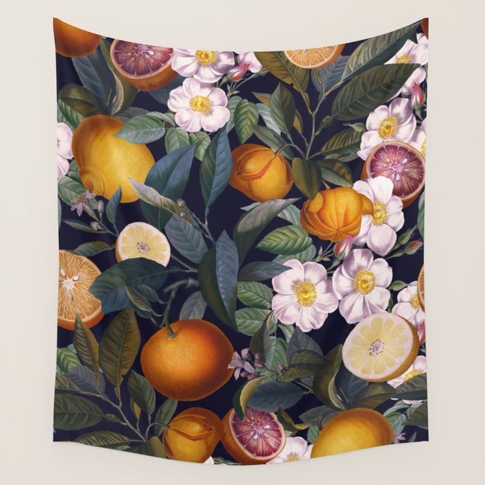 Juicy Lemons - Night Wall Tapestry Gallery Image 4