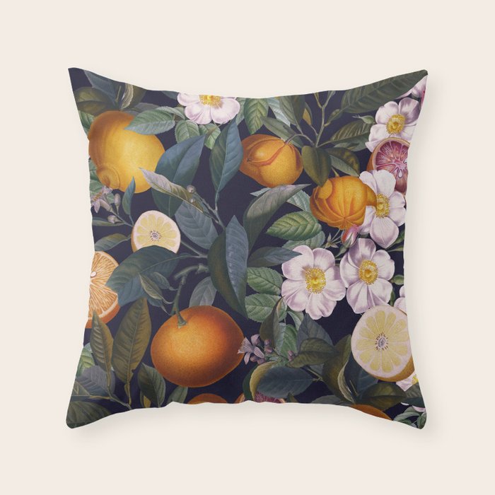 Juicy Lemons - Night Throw Pillow Gallery Image 6