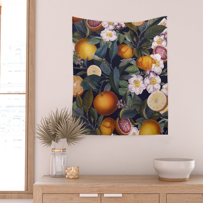 Juicy Lemons - Night Wall Tapestry Gallery Image 2