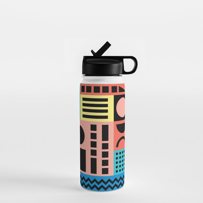Neo Memphis Pattern 1 - Abstract Geometric / 80s-90s Retro Water Bottle Gallery Image 1