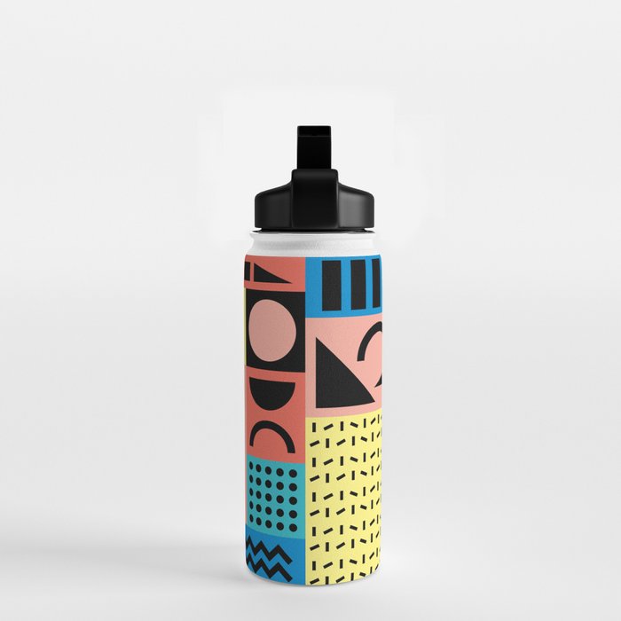 Neo Memphis Pattern 1 - Abstract Geometric / 80s-90s Retro Water Bottle Gallery Image 2