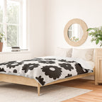 Black and white retro flower art pattern Duvet Cover Gallery Image 2