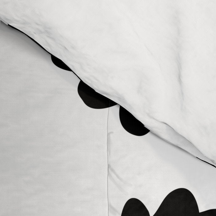 Black and white retro flower art pattern Comforter Gallery Image 4