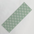 Bows & Ribbons Pattern XXVII Sage Green Yoga Mat Gallery Image 1