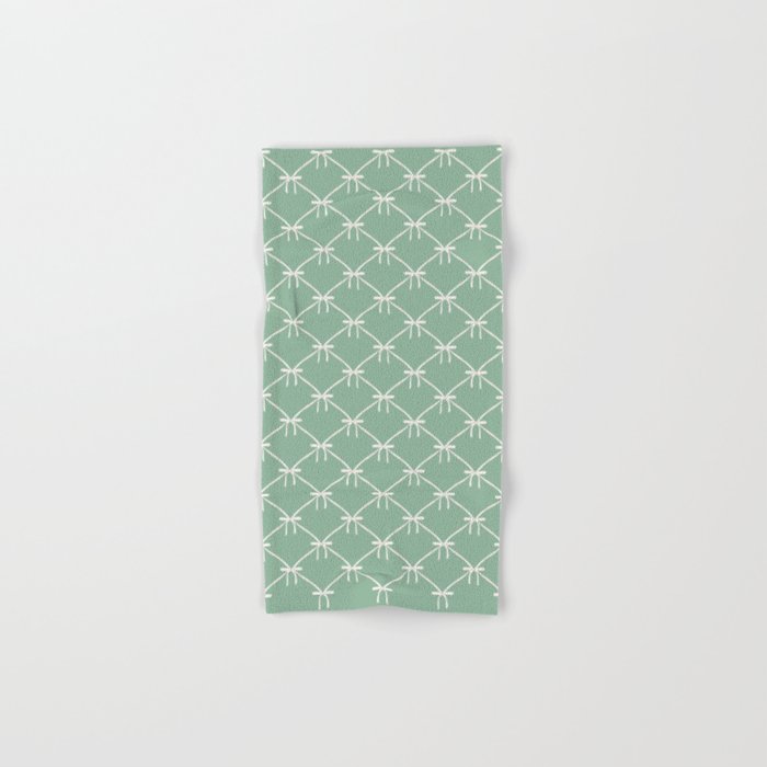 Bows & Ribbons Pattern XXVII Sage Green Bath Towel Gallery Image 1