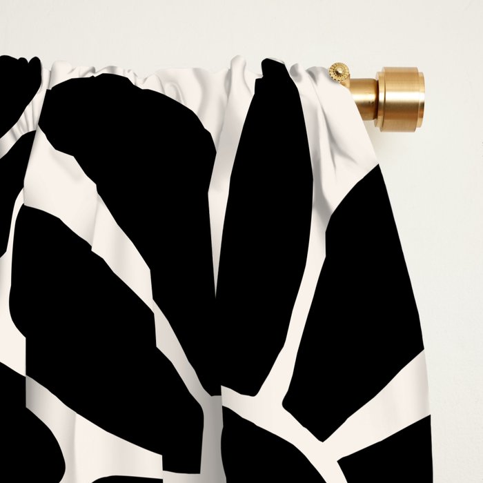 B&W Retro Floral Lettering - You can always try again Window Curtain Gallery Image 2