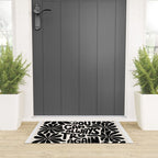 B&W Retro Floral Lettering - You can always try again Welcome Mat Gallery Image 3