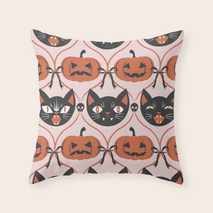 Enchanted Vintage Halloween Throw Pillow Gallery Image 6