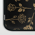 Gold Roses Silhouette on Black Laptop Sleeve Gallery Image 3