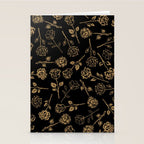 Gold Roses Silhouette on Black Stationery Card Gallery Image 2