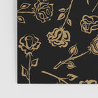 Gold Roses Silhouette on Black Poster Gallery Image 3