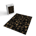 Gold Roses Silhouette on Black Jigsaw Puzzle Gallery Image 2