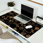 Gold Roses Silhouette on Black Desk Mat Gallery Image 2