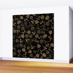 Gold Roses Silhouette on Black Wall Mural Gallery Image 2