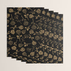 Gold Roses Silhouette on Black Wrapping Paper Gallery Image 3