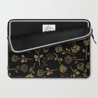Gold Roses Silhouette on Black Laptop Sleeve Gallery Image 2