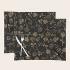Gold Roses Silhouette on Black Placemat Gallery Image 1