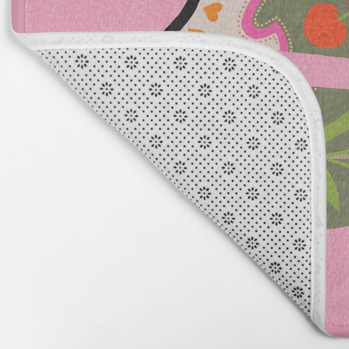 Cowgirl boots - 'Booty-licious' pun in pink Bath Mat Gallery Image 2