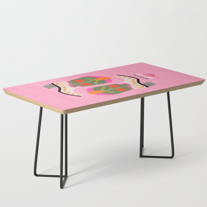 Cowgirl boots - 'Booty-licious' pun in pink Coffee Table Gallery Image 1