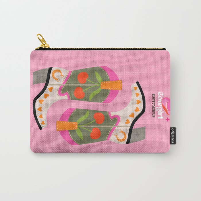 Cowgirl boots - 'Booty-licious' pun in pink Carry All Pouch Gallery Image 1