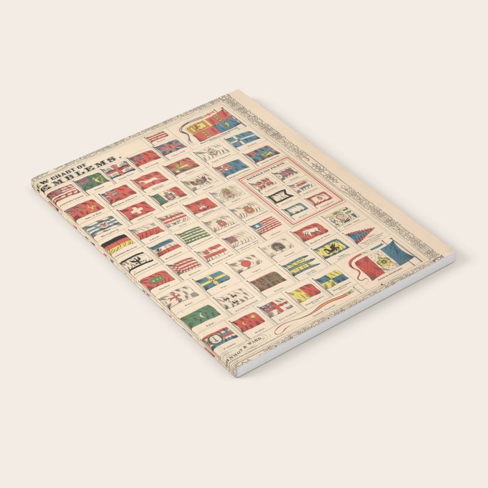 Vintage Flags of the World Chart (1863) Notebook Gallery Image 1