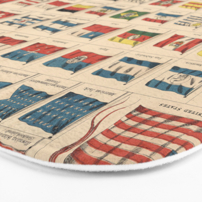 Vintage Flags of the World Chart (1863) Bath Mat Gallery Image 3