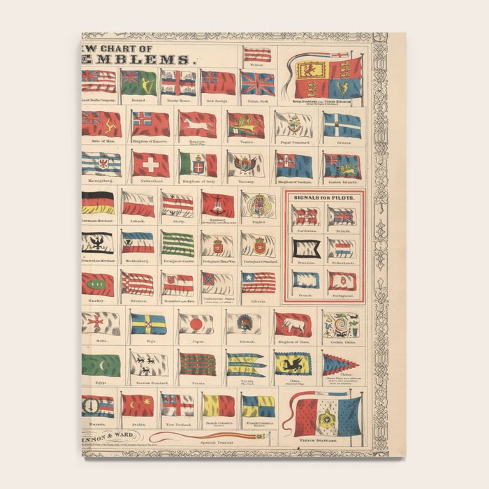 Vintage Flags of the World Chart (1863) Notebook Gallery Image 4
