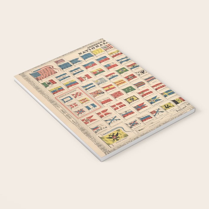 Vintage Flags of the World Chart (1863) Notebook Gallery Image 3