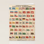 Vintage Flags of the World Chart (1863) Stationery Card Gallery Image 2