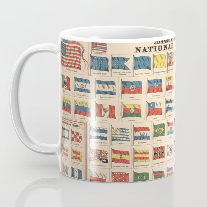 Vintage Flags of the World Chart (1863) Coffee Mug Gallery Image 3