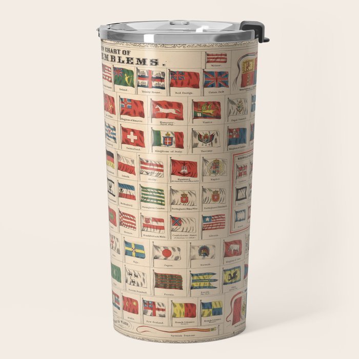 Vintage Flags of the World Chart (1863) Travel Mug Gallery Image 2