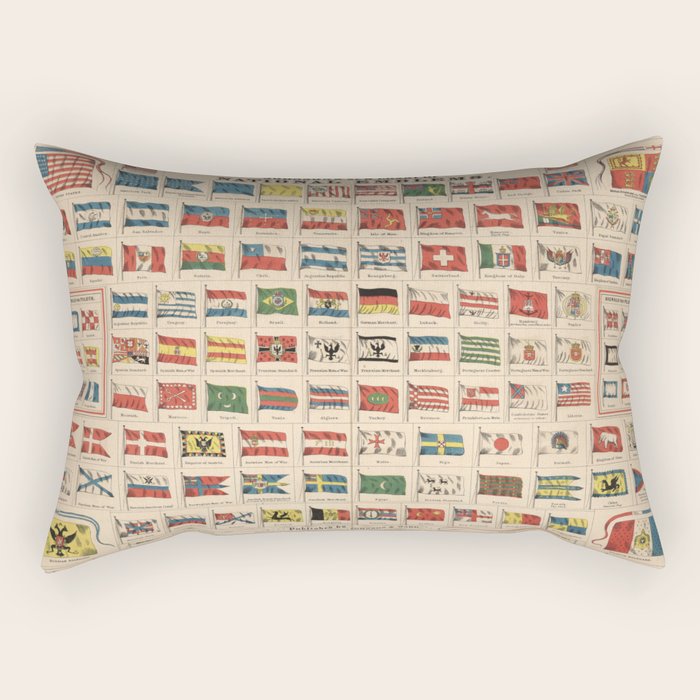 Vintage Flags of the World Chart (1863) Rectangular Pillow Gallery Image 2