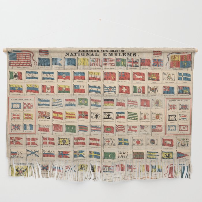 Vintage Flags of the World Chart (1863) Wall Hanging Gallery Image 1