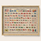Vintage Flags of the World Chart (1863) Serving Tray Gallery Image 1