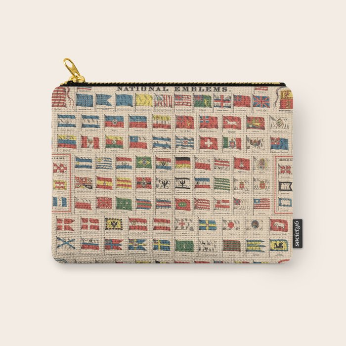 Vintage Flags of the World Chart (1863) Carry All Pouch Gallery Image 1