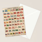 Vintage Flags of the World Chart (1863) Stationery Card Gallery Image 2