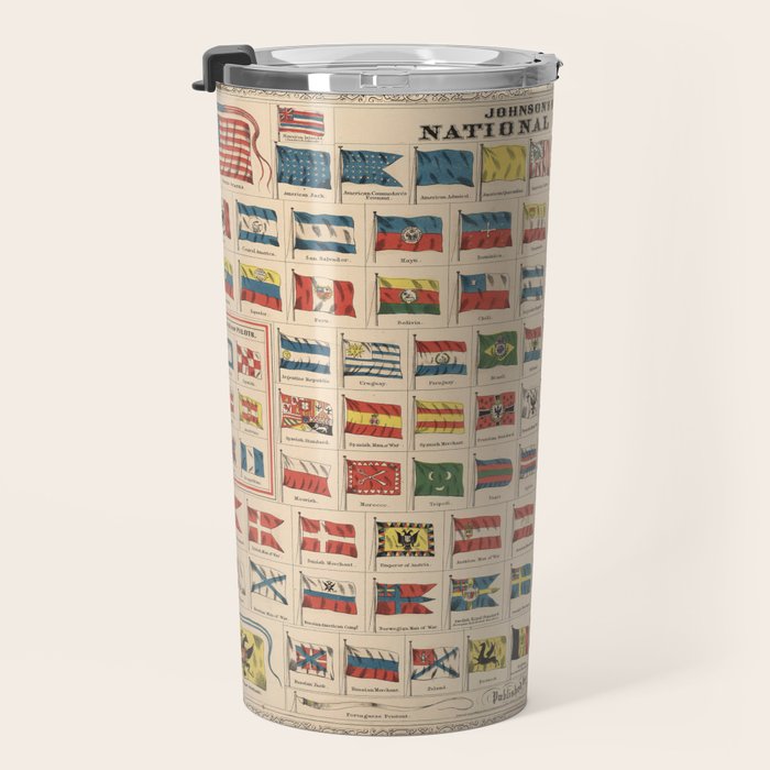 Vintage Flags of the World Chart (1863) Travel Mug Gallery Image 3